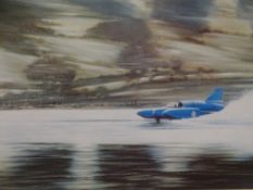 PITTAWAY limited edition print - 'The Final Curtain' depicting Donald Campbell, world record attempt