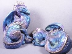WINDSTONE EDITIONS TWO MODEL SCULPTURES OF DRAGONS