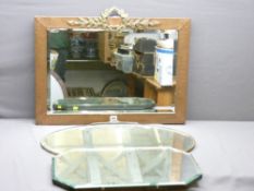 COPPER FRAMED MIRROR and two other similar period mirrors