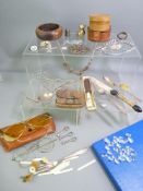 ODDMENTS OF JEWELLERY, small snakeskin purse and other miscellaneous items