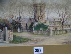 MOSS WILLIAMS watercolour, label verso 'Llanbelig Church Caernarfon', signed and dated 1918, 17 x