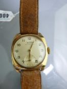 GENT'S GOLD WRIST WATCH by Tissot, 9ct gold encased, hallmarked and marked 'Dennison' inside the