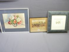 TONGKAM YARD, SINGAPORE initialled 'RG -1958' watercolour of boats and figures, 17 x 24cms, GRACE