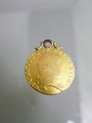 GORGE III SPADE GUINEA dated 1791 with chain loop to the top, 8.5grms