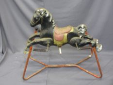 VINTAGE METAL CHILD'S SIT-ON HORSE TOY, 89cms H
