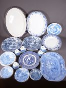 SUTHERLAND CHINA - H.M rural scenes and other blue and white porcelain