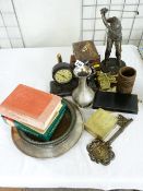 EPNS, treen boxes, resin golfing figures ETC