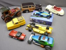 DIECAST MODEL VEHICLES - approximately 8 to include 'Del Boy's' Robin Reliant, BMW 502, Formula