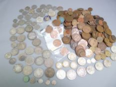 SILVER COINAGE, MAINLY BRITISH, a parcel of, 19.5ozs and a large parcel of British brass coinage