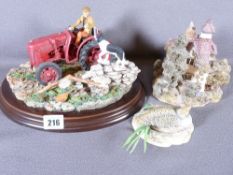 COUNTRY ARTISTS - 'Room for Two' sculpture on a wooden plaque, Lilliput Lane 'The Gables' and '