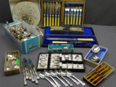 CUTLERY, a large parcel of loose and cased and similar items