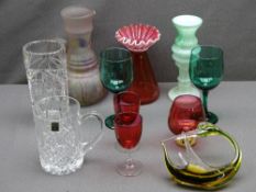 ART & OTHER GLASSWARE including Royal Scott boxed tankard ETC
