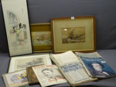 INITIALLED 'H S' ? watercolour - a yacht in high seas, 15.5 x 22cms, another maritime picture,