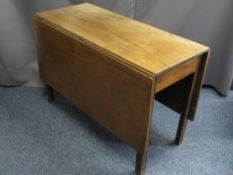 ANTIQUE MAHOGANY TWIN-FLAP DINING TABLE, 71cms H, 107cms L, 49cms D closed