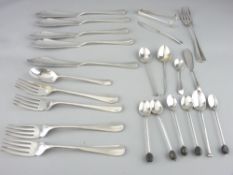 SILVER TABLE CUTLERY, a quantity including five fish knives and forks, mainly Birmingham 1931, a