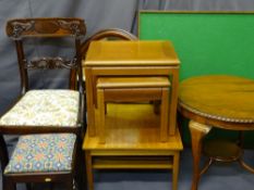 VINTAGE & LATER FURNITURE, a parcel to include a two-tier walnut side table with carved edge detail,