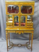 EXCELLENT EMPIRE STYLE DISPLAY CABINET, quarter cut veneered with bevelled edge glass throughout,