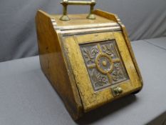 FALL FRONT COAL BOX a fine example with a brass handle