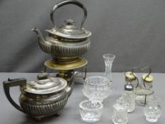 EPNS - spirit kettle, teapot and other items