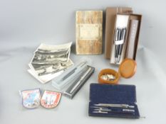 VINTAGE PENS & OTHER COLLECTABLES including a Cross black and chrome set, boxed, a Parker ballpoint,