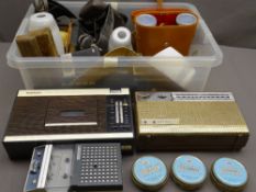 VINTAGE RADIOS, musical white metal gondola, cased binoculars ETC (a mixed parcel)