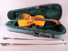 FRENCH VIOLIN by Jean Baptiste Vuillaume, 3, Rue Demeurs, Ternes, Paris together with two bows (