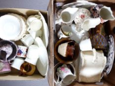 STAFFORDSHIRE PORCELAIN including copper lustre, a Victoria commemorative plate, Slag glass duo ETC