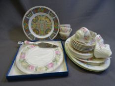 MINTON ROSE GARLAND CHINA, a Lindisfarne Spode commemorative plate, Worcester boxed plates ETC