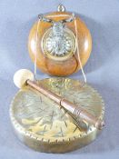 BRASS GONG - wall hanging with stag's head