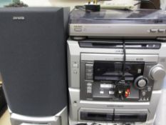 AIWA STEREO SYSTEM WITH ADDITIONAL SONY DVD HOME THEATRE SYSTEM and surround sound speakers E/T