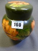 MOORCROFT - Hibiscus Green lidded ginger jar, 16cms H