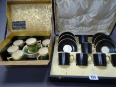 ALLERTONS CASED COFFEE SET and James Kent cabinet coffee set
