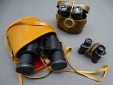 CASED SET OF FRENCH FIELD BINOCULARS, a Carl Zeiss pair and another cased set