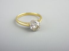 18CT GOLD DIAMOND SOLITAIRE RING, 0.75ct, 3grms, size - L, round single cut, clarity VS 1, near