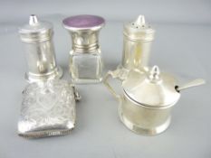 SMALL SILVER - a quantity to include a chased decorated vesta case, Birmingham 1911, a small