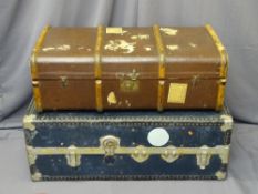 TWO VINTAGE TRAVEL TRUNKS