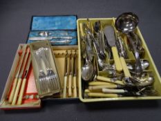 CUTLERY, cased and loose