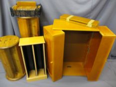 FOUR MODERN PINE & LIGHTWOOD STORAGE CABINETS for CDs and DVDs, various measurements