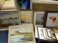 OIL PAINTINGS, WATERCOLOURS & OTHER MEDIAS, a parcel, various measurements