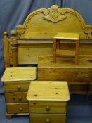 VINTAGE & LATER PINE FURNITURE, a parcel to include a twin-flap table with end drawer, a pair of
