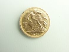 GOLD HALF SOVEREIGN, Edward VII dated 1902, 4grms