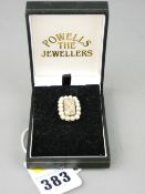 EARLY 19TH CENTURY, PRESUMED GOLD SEED PEARL SET HAIR BROOCH (untested), initials and '1836'