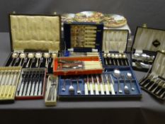 CASED EPNS CUTLERY and a quantity of Wedgwood Limited Edition Bradex plates in boxes
