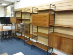 LADDERAX MODULAR LOUNGE SYSTEM, circa 1960s designed by Robert Heal for Staples, 201cms H, 429cms