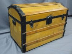 VINTAGE DOME TOP TRUNK, 55cms H, 77cms W, 46cms D