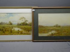 J S WOOD watercolours, a pair, both signed and dated 1915 depicting rural settings of countryside