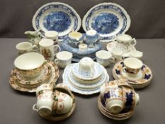 WEDGWOOD, GRINDLEY, blue and white porcelain, miscellaneous teaware and commemorative china ETC