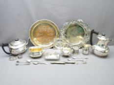 EPNS THREE PIECE TEA SERVICE and a quantity of other plated items