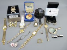 9CT STAMPED, SILVER & COSTUME JEWELLERY with a quantity of lady's wrist watches and a small EPNS