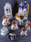 STAFFORDSHIRE FLATBACKS, Mason's, Coalport ETC to include a clock face flatback titled 'Wesley',